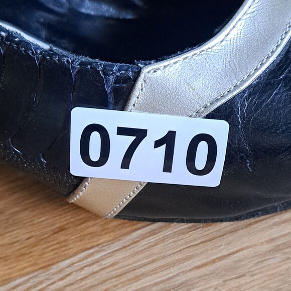 Vintage Handmade Mary Jane Womens 7.5 Black Patent Kitten Heels Rhinestone Retro - Picture 15 of 15